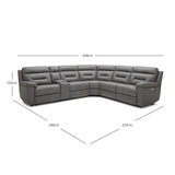 Justin Grey Fabric Power Reclining Sectional Sofa