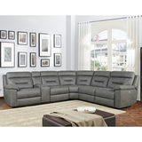 Justin Grey Fabric Power Reclining Sectional Sofa