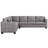 Kylie Grey Fabric Corner Sofa with Storage Ottoman