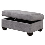 Kylie Grey Fabric Corner Sofa with Storage Ottoman