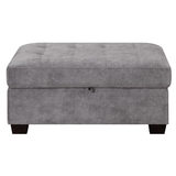 Kylie Grey Fabric Corner Sofa with Storage Ottoman