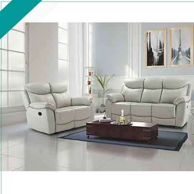 CHICAGO WHITE RECLINER LEATHER SOFA 3+2