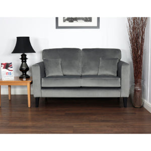 Two Seater Grey Velvet Sofa