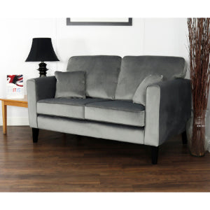 Two Seater Grey Velvet Sofa