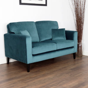 Two Seater Teal  Velvet Sofa