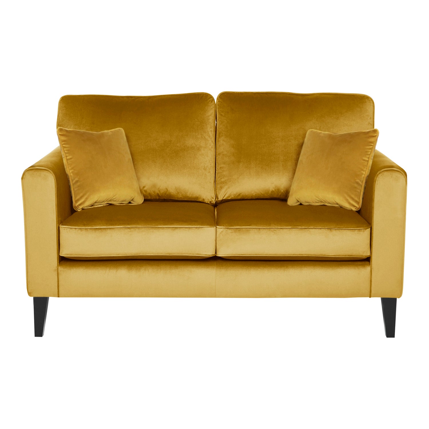 Two Seater Mustard Velvet Sofa