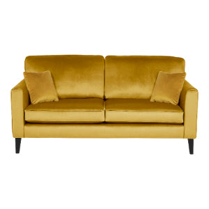 Two Seater Mustard Velvet Sofa