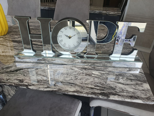 Mirrored Hope Table Clock / Wall Clock