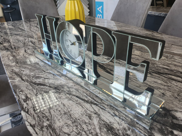 Mirrored Hope Table Clock / Wall Clock