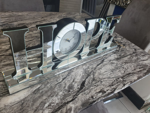 Mirrored Hope Table Clock / Wall Clock