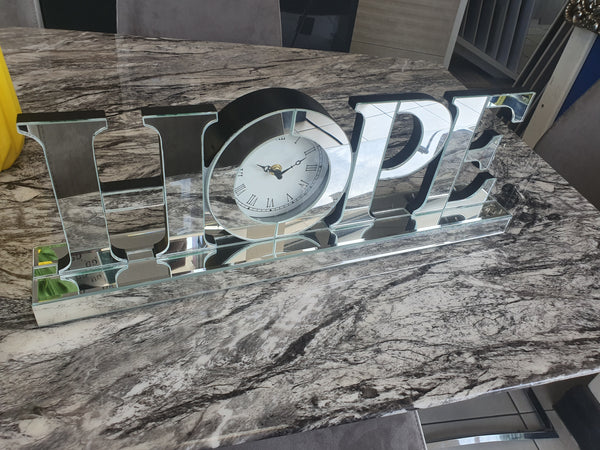 Mirrored Hope Table Clock / Wall Clock