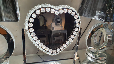 Led heart dressing table mirror