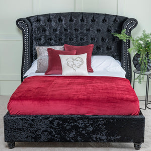 Buckingham Black Crushed Velvet Bed Frame