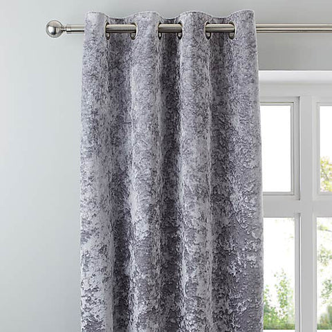 Crushed Velvet Silver  Curtains