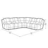 Brown Leather Power Recliner Sectional Sofa