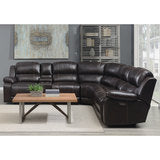 Brown Leather Power Recliner Sectional Sofa