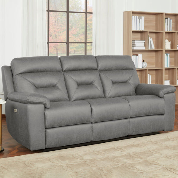 Justin Grey Fabric Power Reclining 3+2 Seater Sofa