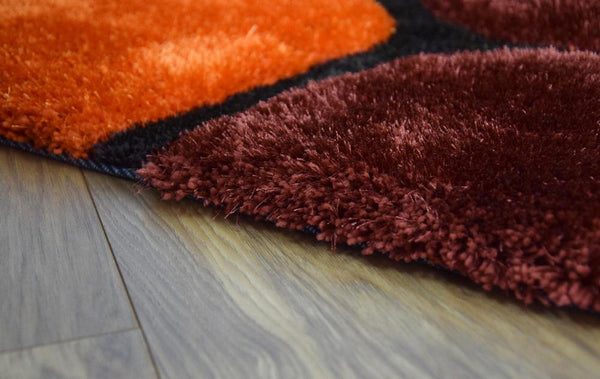 3D Pebbles Shaggy Rug - Terracotta