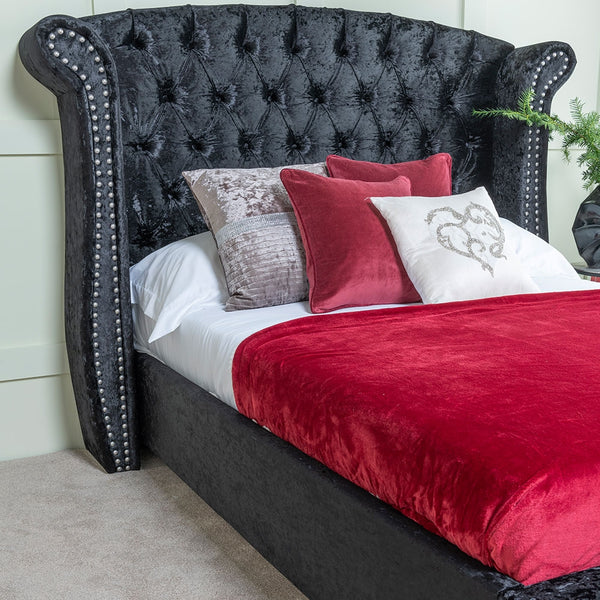 Buckingham Black Crushed Velvet Bed Frame