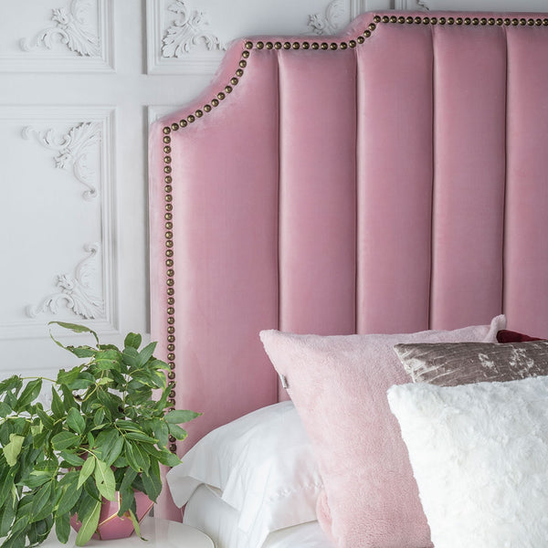 Urban Plush Velvet Pink Fabric  Bed Frame