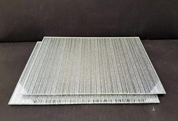 Silver sparkle mirrored glass 4 X Sparkle Mirrored Coaster 4 X Sparkle Mirrored Placemats 1 X Sparkle Mirrored Centre Plate Elegant Addition to Your Home Best Gift