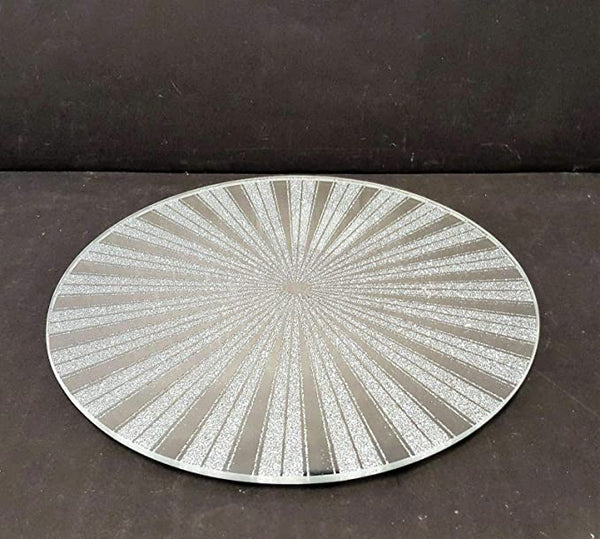 Silver sparkle mirrored glass 4 X Sparkle Mirrored Coaster 4 X Sparkle Mirrored Placemats 1 X Sparkle Mirrored Centre Plate Elegant Addition to Your Home Best Gift