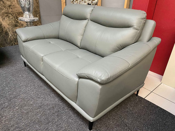 GENUINE LEATHER 3 + 2 SEATER SOFA GREY