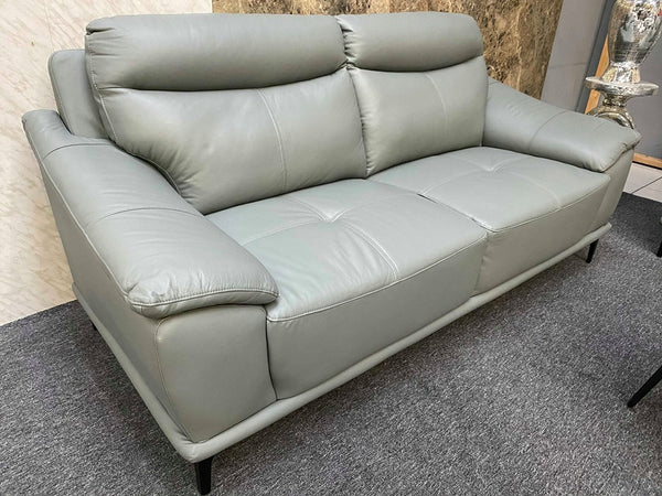 GENUINE LEATHER 3 + 2 SEATER SOFA GREY