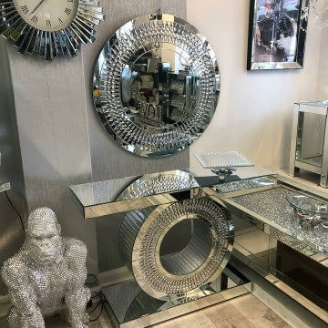 Clear Mirrored Console Table