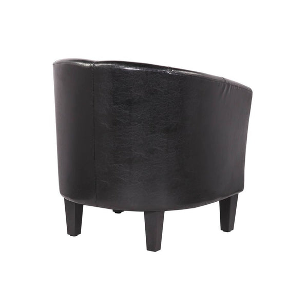 Black Faux Leather Tub Chair sofa