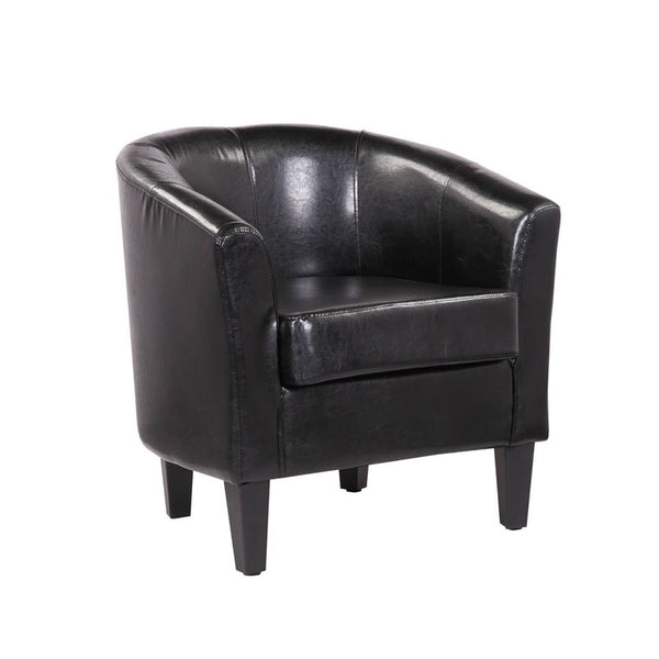 Black Faux Leather Tub Chair sofa