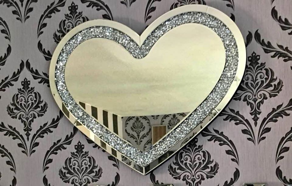 Diamond Crush Heart Wall Mirror