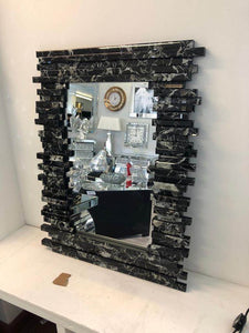 Black Marbled Wall Mirror