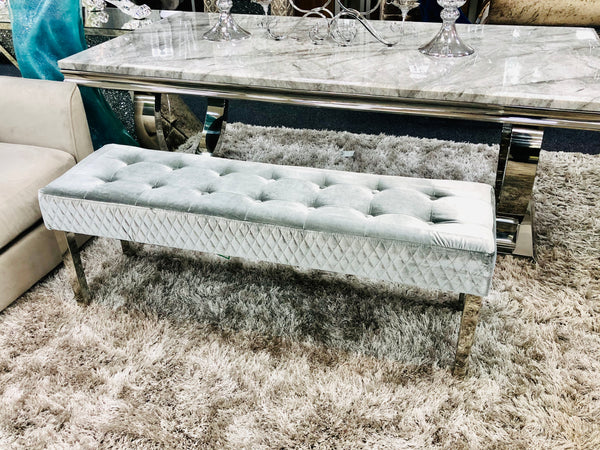 Majestic Plush Velvet Silver HQ Bench