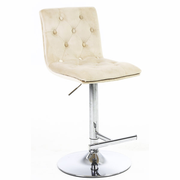 Elegant Plush Velvet Mink Fabric Bar Stool