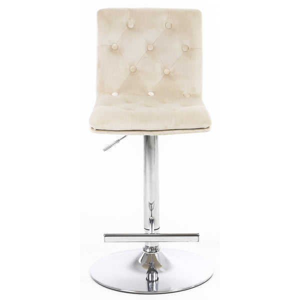 Elegant Plush Velvet Mink Fabric Bar Stool