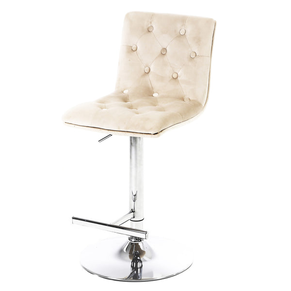 Elegant Plush Velvet Mink Fabric Bar Stool