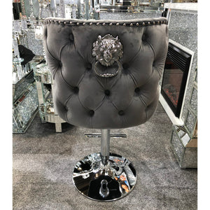 Valentino Grey Velvet Bar Stool