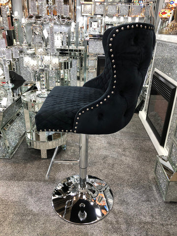 Valentino Black Velvet Bar Stool