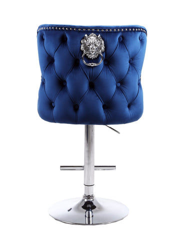 Valentino Navy Velvet Bar Stool