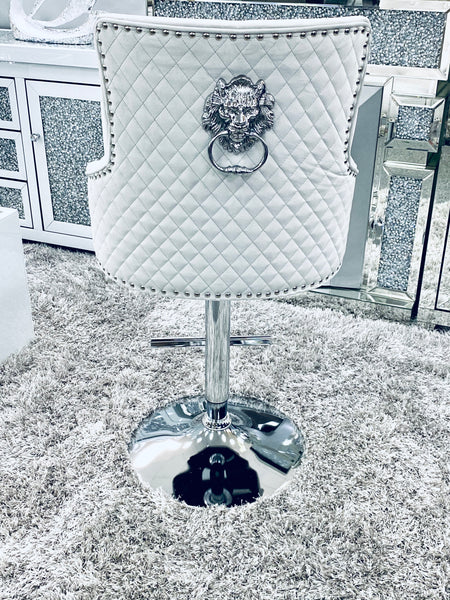 Majestic Plush Velvet Silver HQ Bar Stool