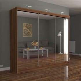 3 DOOR SLIDING WARDROBE  - WALNUT