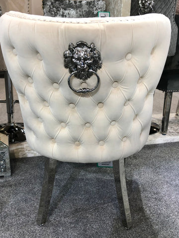 Valentino Mink Plush Velvet Dining Chair