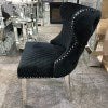 Valentino Black Plush Velvet Dining Chair