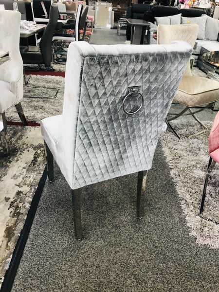 Kyoto Plush Velvet Silver HQ Dining Chairs