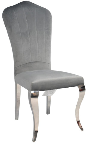 Louis Grey Velvet Dining Chair