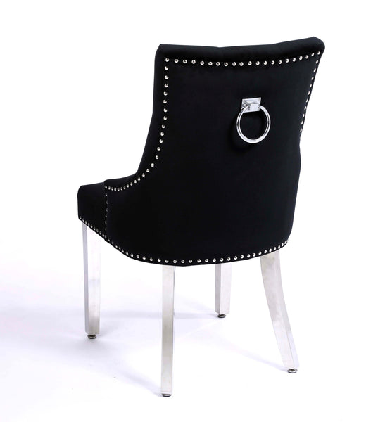 Valencia Black Chrome Leg Plain Back Dining Chair