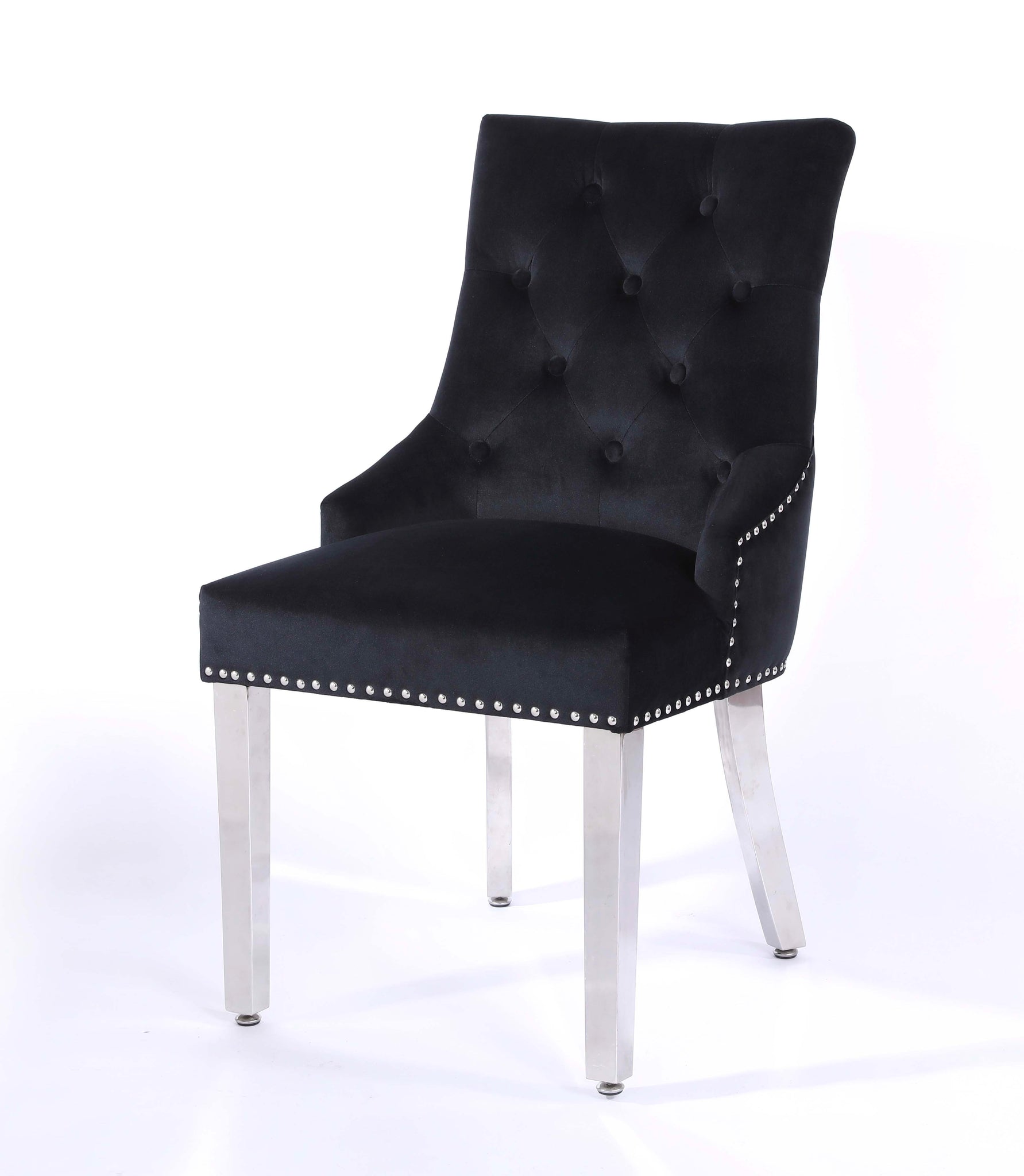 Valencia Black Chrome Leg Plain Back Dining Chair