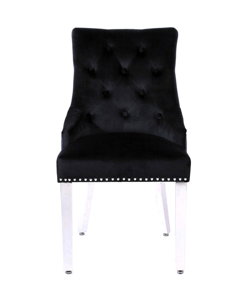 Valencia Black Chrome Leg Plain Back Dining Chair