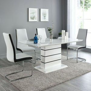 Selina High Gloss White Dining Table